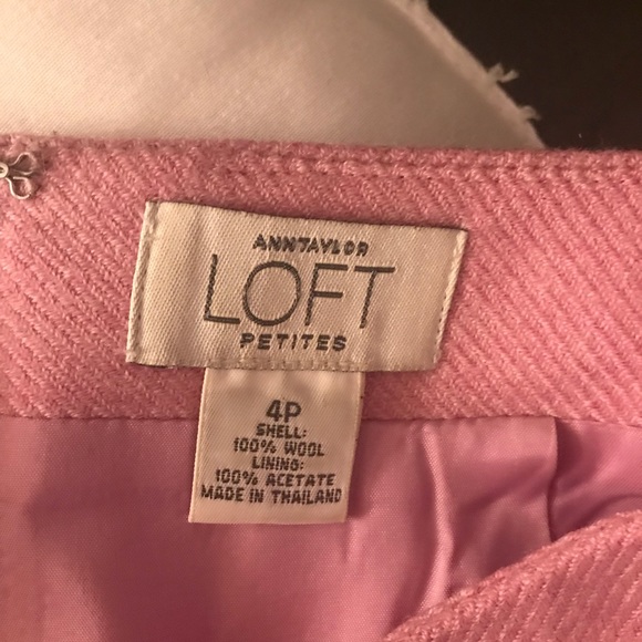 Ann Taylor Loft Pink Midi Length Wool Skirt 4P - Picture 5 of 6